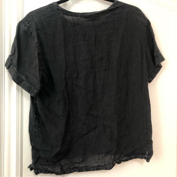 Black linen t shirt - Picture 3 of 3
